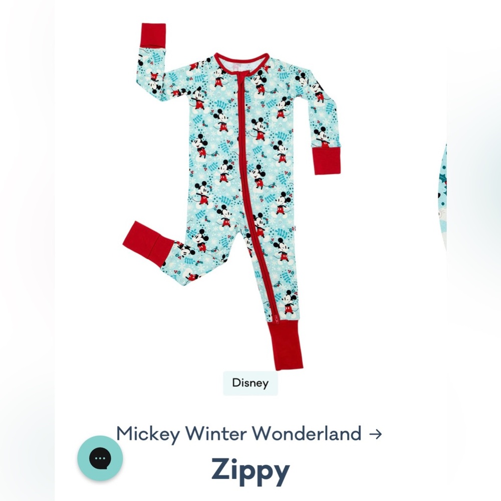 Little Sleepies Mickeys Winter wonderland zippy. Brand new